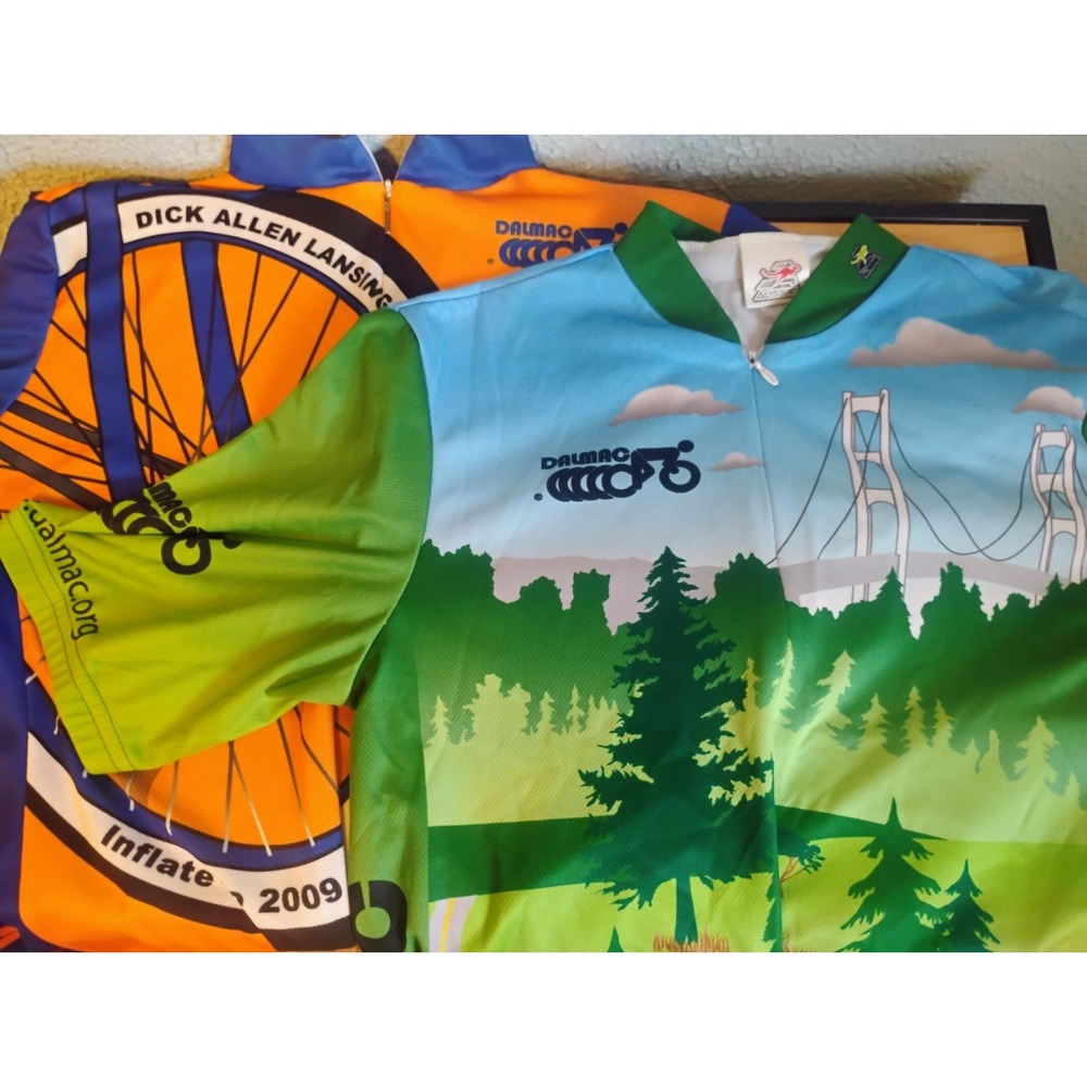 2 Dalmac Biker Cycling Jerseys Shirts Adult Large Great Clean‎ Shape
